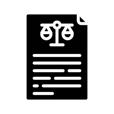Hukuk Belgesi simgesi, vektör illüstrasyonu  