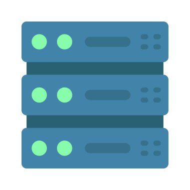 sunucu vektörü düz renk simgesi