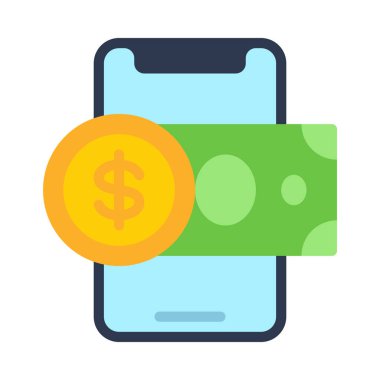 Mobil Cash web simgesi vektör çizimi