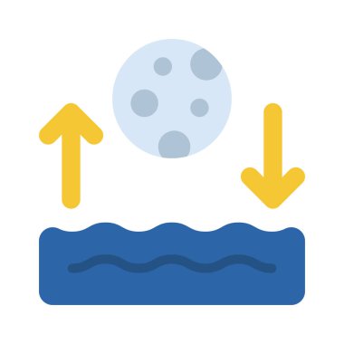 Okyanus Tides web simgesi vektör illüstrasyonu 