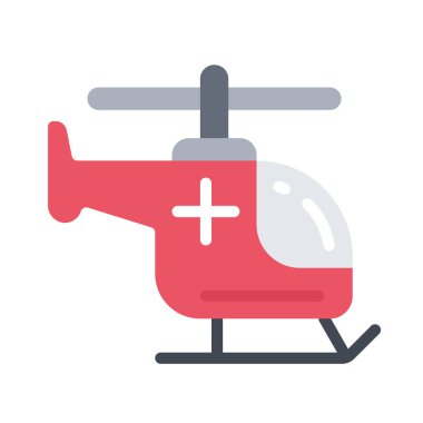 Tıbbi helikopter. Web simgesi basit illüstrasyon  