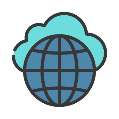 İnternet Bulut Simgesi, Vektör İllüstrasyonu