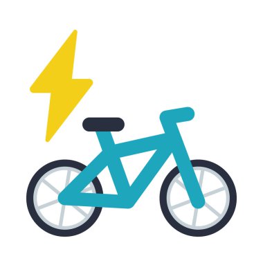 Elektrik Bisiklet simgesi, vektör illüstrasyonu