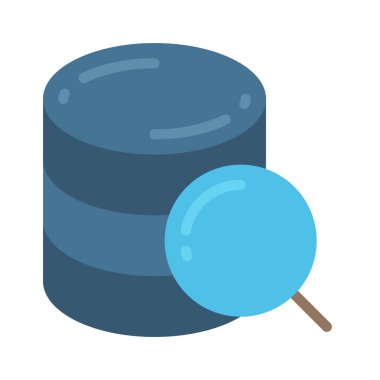 Veri araştırma düz simgesi, vektör illüstrasyonu