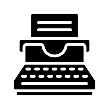 Typewriter web icon vector illustration