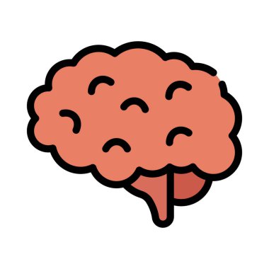 Beyaz arkaplanda beyin vektör simgesi 