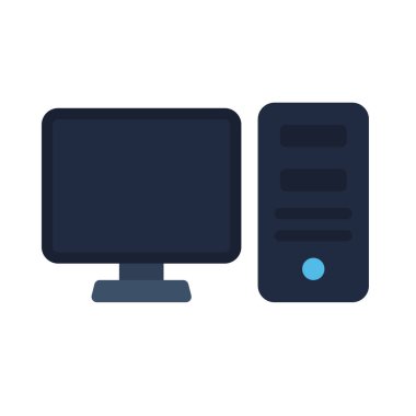 PC bilgisayar simgesi, vektör illüstrasyonu 