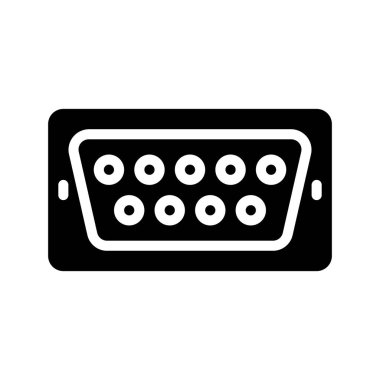 VGA Port ağ ikonu vektör illüstrasyonu 