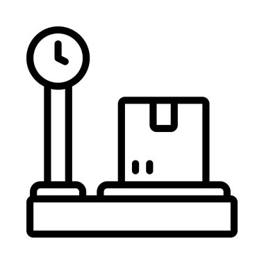 Parsel Ağırlık Makinesi kabartma simgesi, vektör illüstrasyonu                        