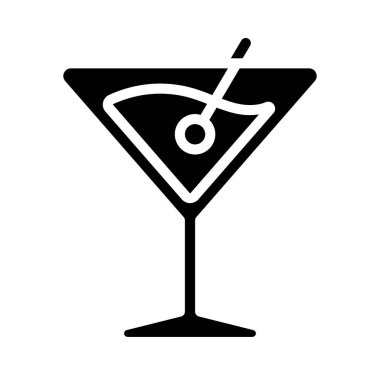 Kokteyl Martini ikonu vektör çizimi tasarımı