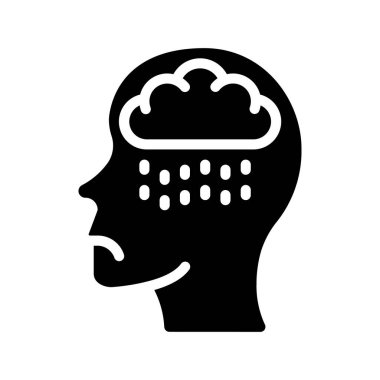 Depresyon web simgesi vektör çizimi