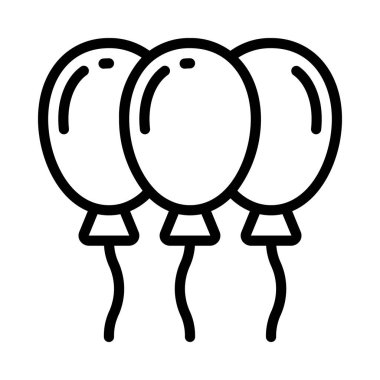 Üç balon ikonu. Beyaz arkaplanda izole edilmiş hat