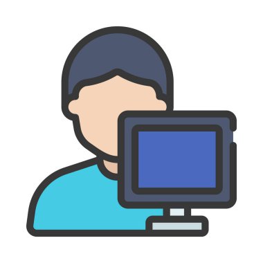 Yönetici Kişi Web simgesi vektör illüstrasyonu