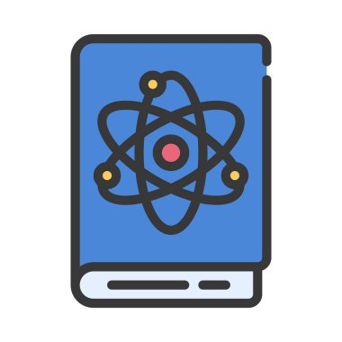 Fizik Kitabı Web simgesi vektör illüstrasyonu