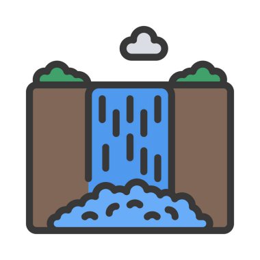 Şelale ikonu vektör illüstrasyon tasarımı