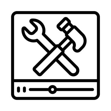 DIY Video Web simgesi vektör illüstrasyonu