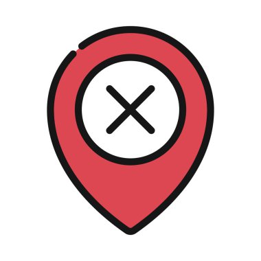 Basit yanlış konum simgesi, vektör illüstrasyonu