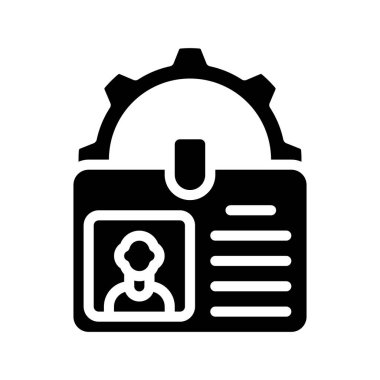 Kimlik Yönetimi web simgesi vektör illüstrasyonu