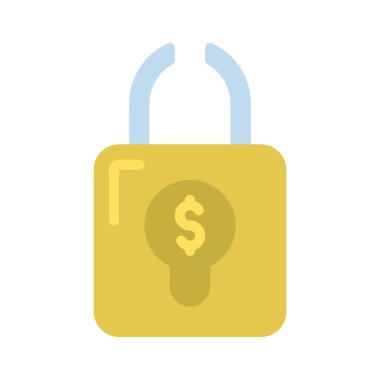 Finansal Kilit web simgesi vektör çizimi