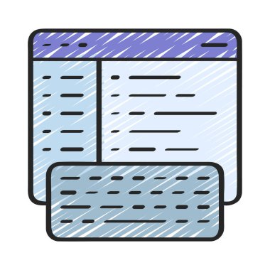 Web simgesi, vektör illüstrasyonu programlanıyor      