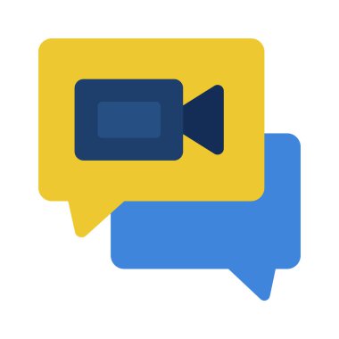 Video İleti Web simgesi vektör illüstrasyonu