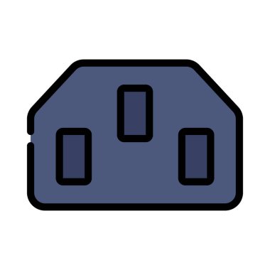 Güç Kablosu Sonu web simgesi vektör çizimi 