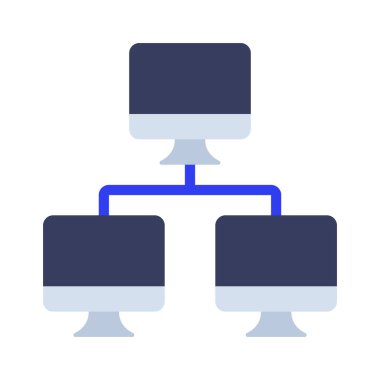 Bilgisayarlar Ağ simgesi, vektör illüstrasyonu  