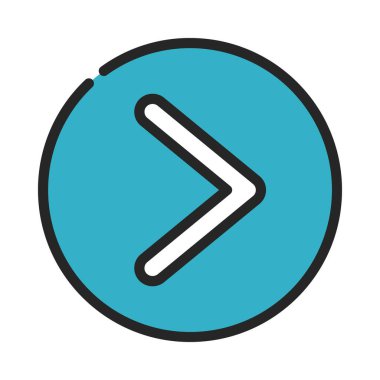  Sağ yön ok ikonu vektör illüstrasyonu 