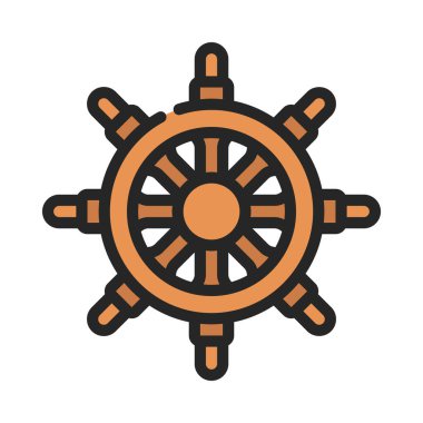 Korsan Gemi Direksiyon Direksiyonunun vektör çizimi