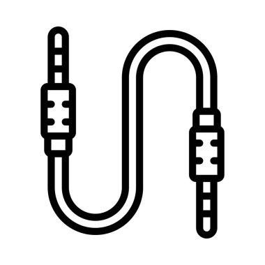 Aux Kablo ağ simgesi vektör illüstrasyonu 