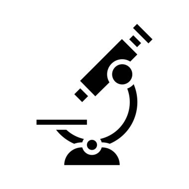 Laboratuar mikroskobu ikonu. Web için basit bir mikroskop vektör simgesi çizimi