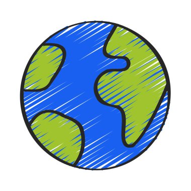 Dünya ikonu. vektör illüstrasyonu                    