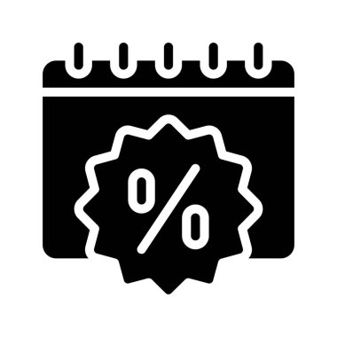 Beyaz arkaplanda İndirim Tarihi simgesi