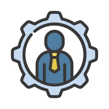 People Management web simgesi vektör illüstrasyonu