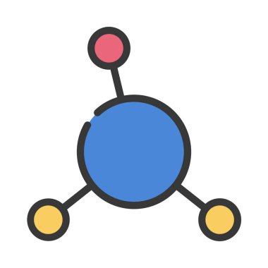 Bilim Atomları Sembol düz ikon vektör çizimi