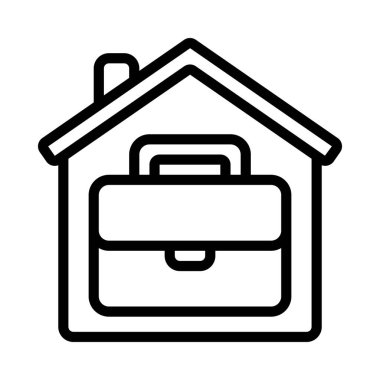 Work Home simgesi, vektör illüstrasyonu   