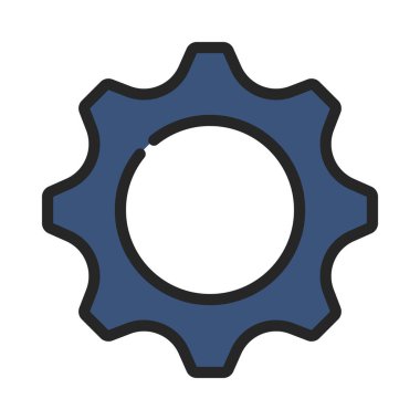 Beyaz arkaplanda Cog vektör simgesi  