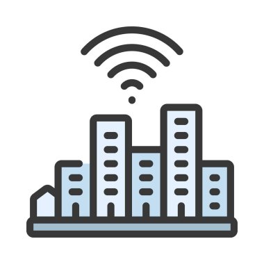 Smart City simge vektör çizimi tasarımı