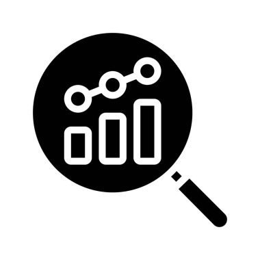 İstatistiksel analiz düz simgesi, vektör illüstrasyonu