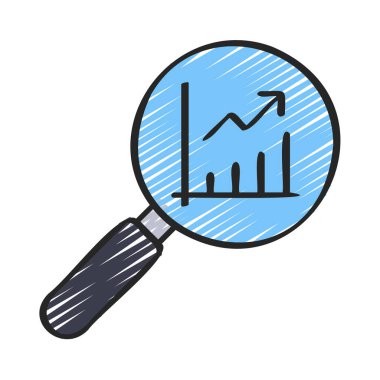 Borsa Araştırma düz simgesi, vektör illüstrasyonu