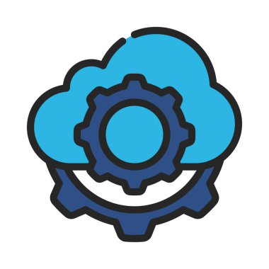 Bulut Ayarları Simgesi, Vektör İllüstrasyonu