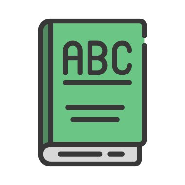 İngilizce Kitap simgesi, vektör illüstrasyonu