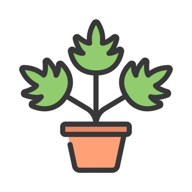 Tencereye koy. vektör illüstrasyonu