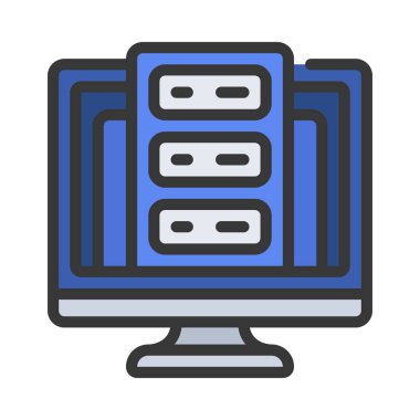 Süper Bilgisayar simgesi, vektör illüstrasyonu  