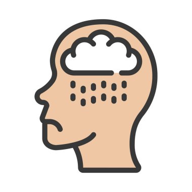 Depresyon web simgesi vektör çizimi 