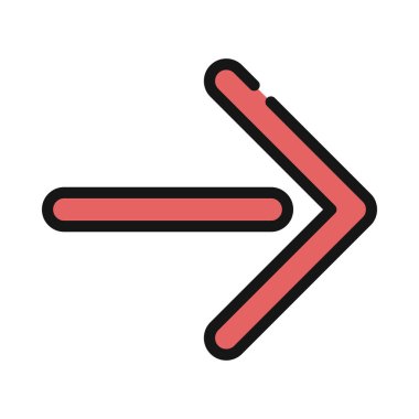  Sağ yön ok ikonu vektör illüstrasyonu 