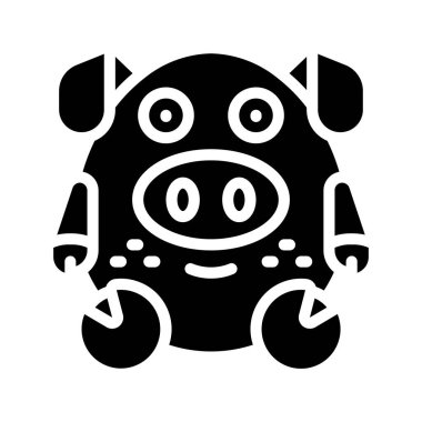 Mutlu yüzlü komik çizgi film yaratığı, vektör çizimi basit tasarım