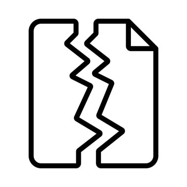 Kırık Dosya simgesi, vektör illüstrasyonu