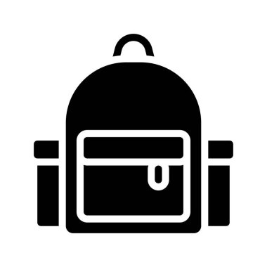 Okul çantası simgesi renk vektör çizimi    