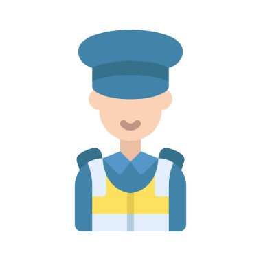 Polis Memuru Man simgesi, vektör illüstrasyonu                        